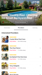JobSnap - Homeowner Search Results for Pool Cleaning