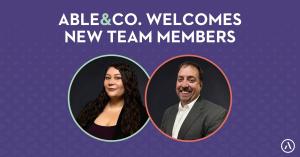 The headshots of Able&Co. new team members, Maria Rodriguez and Ryan Keefer.