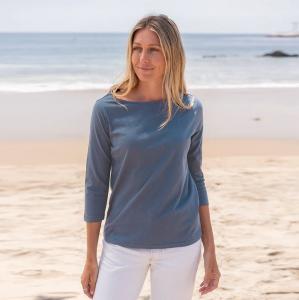 Sleeve Boat Neck T-shirt