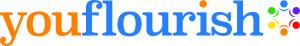 YouFlourish logo with modern lettering and a blooming icon, symbolizing growth, inclusion, and support for LGBTQ+ communities.