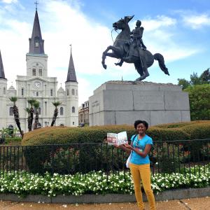 Author Courtney Kelly showcases imagery of St. Louis Cathedral seen in Celeste Saves the City
