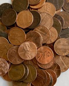 Pennies in a pile