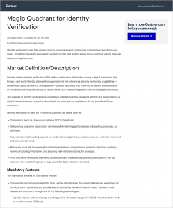 2025 Gartner Magic Quadrant for Identity Verification