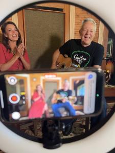 Lisa Stewart with Tommy Emmanuel; Photo Credit Lisa Stewart