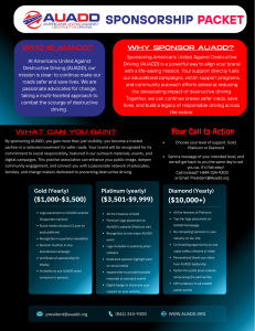 AUADD sponsorship levels and benefits