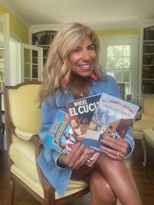 Christina Treviño with her debut children's books
