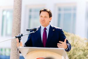Florida Governor Ron DeSantis speaking at the Grand Opening and Ribbon Cutting Celebration of the Seacoast Collegiate High School and Northwest Florida State College South Walton Center.