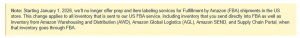 Amazon FBA ending announcement