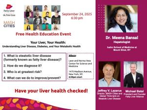 Fatty Liver Alliance Your Liver, Your Health upcoming event in NYC is fully booked and promises to be one of our most engaging yet!