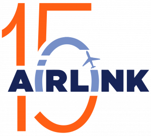 number 15 with name "Airlink" intertwined with an airplane linking the two "i"s