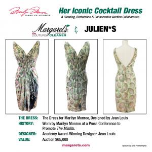 Margaret's The Couture Cleaner Collaborates with Julien's Auctions to Restore Iconic Marilyn Monroe Dress Legendary Jean Louis cocktail dress from "The Misfits" receives expert conservation treatment before $65,000 auction sale