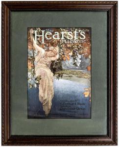 Maxfield Parrish’s cover proof artwork for Hearst Magazine’s May 1913 issue that was never published. The image size is 10 inches by 7 inches (minus frame). Estimate: $8,000-$12,000.