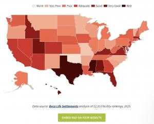 Beca Life Settlements Best and Worst States for Senior Care in 2025