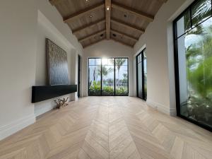A protective industrial finish keeps these marine-grade hardwood floors resistant to scratches, stains, and fading—maintaining their beauty for generations.