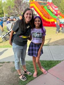 UTVA teacher and student at Back to School Fair
