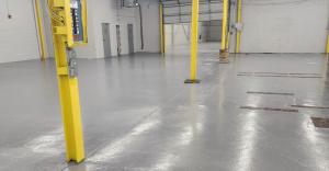 gray warehouse epoxy flooring