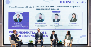 JobNet Group proudly hosted the first edition of the Cambodia Professional HR Series event at Novotel Hotel, Grand Ballroom, BKK1, welcoming over 180 HR professionals and business leaders from over 70 of the Kingdom’s top companies