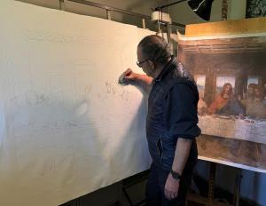 Hand - Painted copy of The Last Supper by Leonardo DaVinci