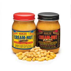 Koeze Cream-Nut Natural Peanut Butter One Hundredth Anniversary Labels