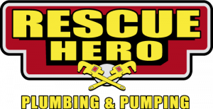 Rescue Hero Plumbing logo featuring professional plumbing brand design.