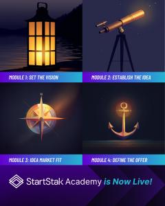 StartStak Academy 4 Modules with Stunning AI Art