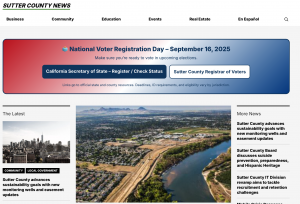 A screen shot of Nota News Site in Sutter County