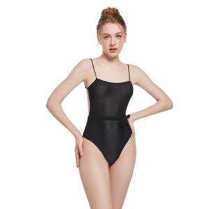 Black Women's One Piece Tan Through