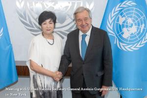 Meeting with United Nations Secretary-General António Guterres at UN Headquarters in New York