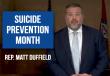State Representative Matt Duffield Champions Support for Suicide Prevention Month