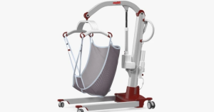 Isolated Hoyer lift with sling for safe patient transfers at home