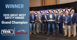 Chalk Mountain Services of Texas has been named Texas Trucking Association’s (TXTA) 2025 Truck Safety Contest Grand Champion chalk- EIN - 1200x628