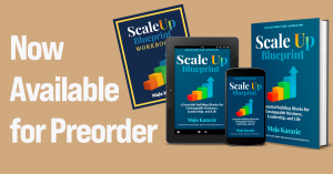 Promotional image of the book Scale Up Blueprint with the message “Now Available for Preorder.”
