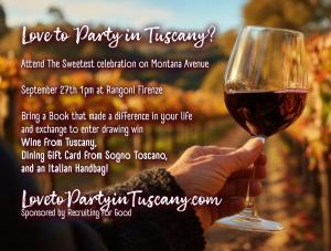 Recruiting is Celebrating Launch of The Beauty Foodie Club with 3 days of Parties. Saturday 1pm party at Firenze Rangoni www.LovetoPartyinTuscany.com Made Just for You!