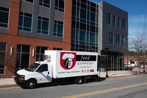 Food Express Truck Making Delivery