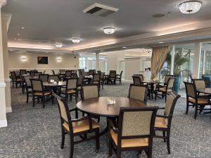 Dining area at Ararat Gardens Post Acute with tables and seating, designed to provide residents with a warm, communal environment for meals and connection.