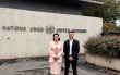 Die Unternehmerin aus Xinjiang Parizati Aini spricht vor den Vereinten Nationen