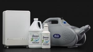 Genesis+HOCl family of products including HOCl atomizers and liquid solutions for air and surface disinfection.