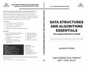 Galley cover of Data Structures and Algorithms Essentials You Always Wanted to Know