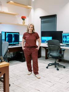 This October, in recognition of Breast Cancer Awareness Month, Shero Imaging is calling on women to take charge of their health by booking their mammogram appointments Dr. Tish Singer, founder of Shero Imaging in St. Louis, standing in radiology suite featuring state-of-the-art breast imaging and mammogram technology.
