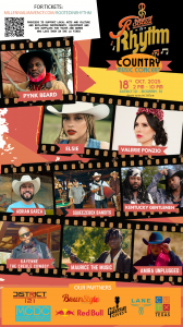 an image with all the artists who are performing at the Rooted in Rhythm Festival in Mckinney, Texas October 18th.