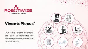 Clinic scene showing the VivantePlexus rehabilitation platform in use