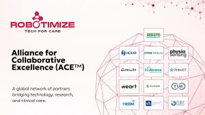Illustration of ACE™ as a hub linking a research lab, engineering workspace, and clinic
