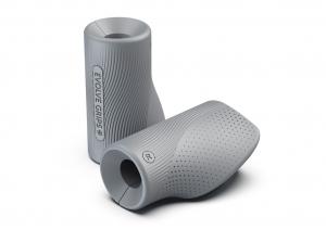 A pair of Evolve Grips ergonomic gym grips on a white background