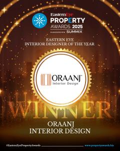 Oraanj Interior Design, a leading London-based design studio, has been awarded “Interior Designer of the Year” at the prestigious Eastern Eye Property Awards 2025, held on Thursday, 25 September at the Park Plaza Riverbank London Hotel