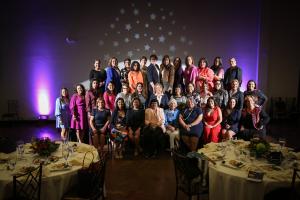 Aracely Munoz, receives ELLA Award from Event Co-Chairs and DFW H100 President