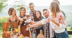 The group of renters toasting for Rent Gain