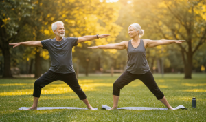 Couple Doing Yoga in Nature