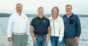 New Melges Leadership Team. Left to Right: Andy Burdick, Harry Melges III, Cate Muller-Terhune, Allan Terhune Jr.