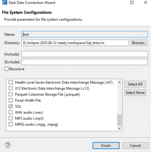 IRI DarkShield File Type Selection Dialog in IRI Workbench