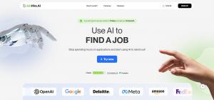 In today’s tight job market, finding the right role often feels like winding through a maze of job boards, keywords and automated systems AI job search platform homepage with robot and human hand illustration.